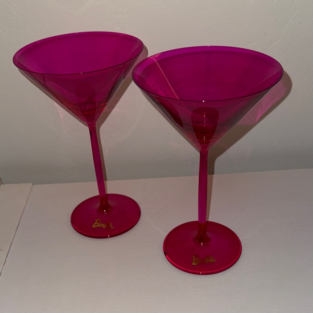 Barbie Fuchsia Cocktail Glass Pair